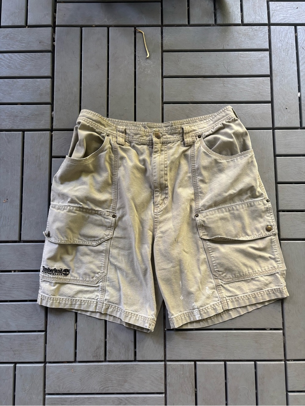 Timberland Men's Cargo Shorts in Beige Tan